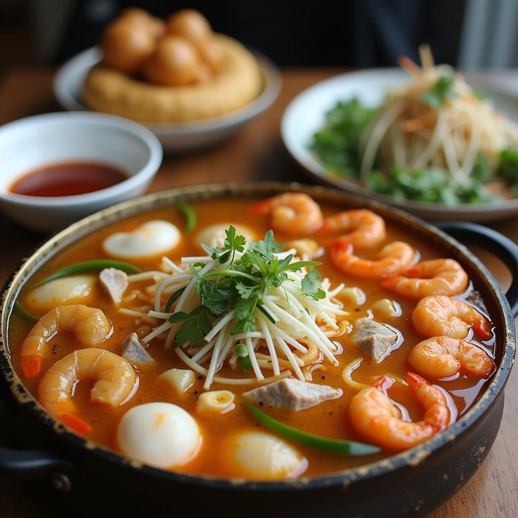 Các món ăn đặc trưng lẩu mắm và bánh xèo miền Tây tại Nhà hàng Phương Nam 300 Điện Biên Phủ Bình Thạnh